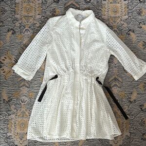 Zara White Eyelet Dress- Sz L